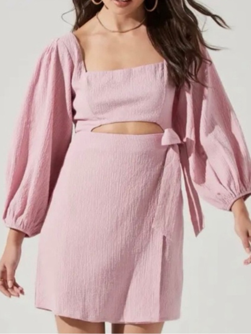 ASTR The Label Pink Cutout Faux Wrap Mini Dress Revolve Nordstrom - Small